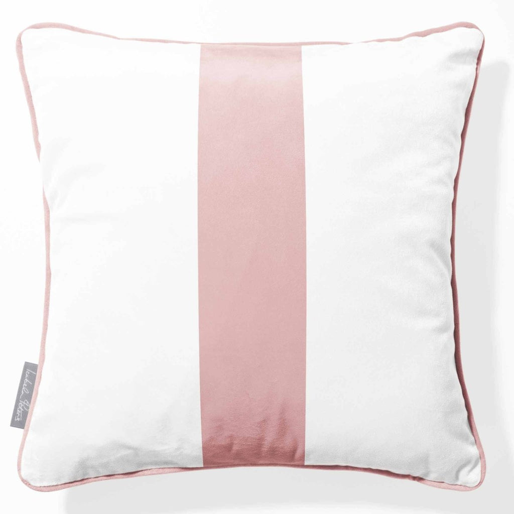1 Stripe | Sustainable Velvet Cushion with Piping - Rosewater 40 x 40 cm by Izabela Peters