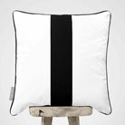 1 Stripe | Sustainable Velvet Cushion with Piping - Charcoal 40 x 40 cm by Izabela Peters