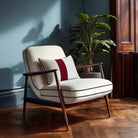 1 Stripe with Piping | Sustainable Velvet Rectangle Cushion - Raspberry Red 50 x 30 cm by Izabela Peters