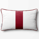 1 Stripe with Piping | Sustainable Velvet Rectangle Cushion - Raspberry Red 50 x 30 cm by Izabela Peters