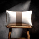 1 Stripe with Piping | Sustainable Velvet Rectangle Cushion - Dovedale Stone 50 x 30 cm by Izabela Peters