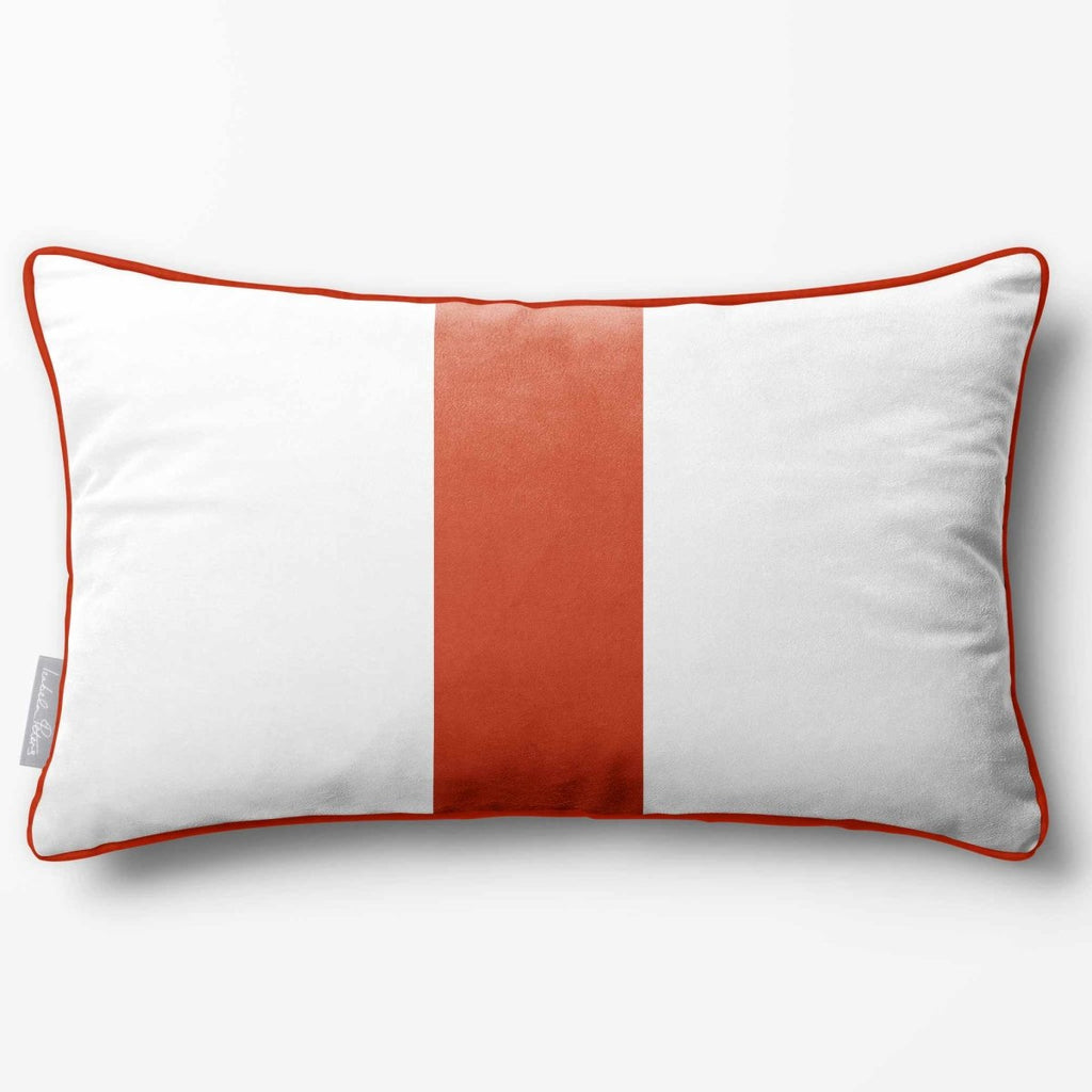 1 Stripe with Piping | Sustainable Velvet Rectangle Cushion - Burnt Ochre 50 x 30 cm by Izabela Peters