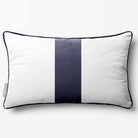 1 Stripe with Piping | Sustainable Velvet Rectangle Cushion - Graphite 50 x 30 cm by Izabela Peters
