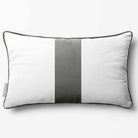 1 Stripe with Piping | Sustainable Velvet Rectangle Cushion - Beluga 50 x 30 cm by Izabela Peters