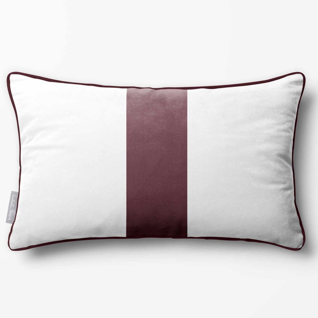 1 Stripe with Piping | Sustainable Velvet Rectangle Cushion - Italian Grape 50 x 30 cm by Izabela Peters
