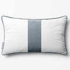 1 Stripe with Piping | Sustainable Velvet Rectangle Cushion - French Grey 50 x 30 cm by Izabela Peters