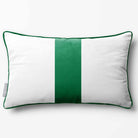 1 Stripe with Piping | Sustainable Velvet Rectangle Cushion - Emerald Green 50 x 30 cm by Izabela Peters