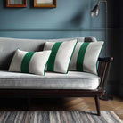 1 Stripe with Piping | Sustainable Velvet Rectangle Cushion - Emerald Green 50 x 30 cm by Izabela Peters