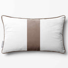 1 Stripe with Piping | Sustainable Velvet Rectangle Cushion - Dovedale Stone 50 x 30 cm by Izabela Peters