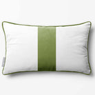 1 Stripe with Piping | Sustainable Velvet Rectangle Cushion - Sage 50 x 30 cm by Izabela Peters