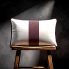 1 Stripe with Piping | Sustainable Velvet Rectangle Cushion - Italian Grape 50 x 30 cm by Izabela Peters