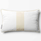1 Stripe with Piping | Sustainable Velvet Rectangle Cushion - Ivory Cream 50 x 30 cm by Izabela Peters