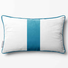 1 Stripe with Piping | Sustainable Velvet Rectangle Cushion - Prussian Blue 50 x 30 cm by Izabela Peters