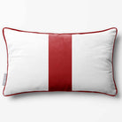 1 Stripe with Piping | Sustainable Velvet Rectangle Cushion - Crimson Muse 50 x 30 cm by Izabela Peters