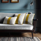 1 Stripe with Piping | Sustainable Velvet Rectangle Cushion - Mustard Ochre 50 x 30 cm by Izabela Peters