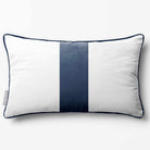 1 Stripe with Piping | Sustainable Velvet Rectangle Cushion - Midnight 50 x 30 cm by Izabela Peters