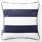 2 Stripes Horizontal | Sustainable Velvet Cushion with Piping - Graphite 40 x 40 cm by Izabela Peters