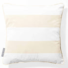 2 Stripes Horizontal | Sustainable Velvet Cushion with Piping - Ivory Cream 40 x 40 cm by Izabela Peters