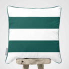2 Stripes Horizontal | Sustainable Velvet Cushion with Piping - Forest Biome 40 x 40 cm by Izabela Peters