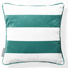 2 Stripes Horizontal | Sustainable Velvet Cushion with Piping - Forest Biome 40 x 40 cm by Izabela Peters
