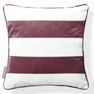 2 Stripes Horizontal | Sustainable Velvet Cushion with Piping - Italian Grape 40 x 40 cm by Izabela Peters