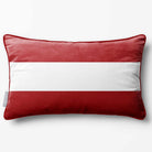 2 Stripes Horizontal with Piping | Sustainable Velvet Rectangle Cushion - Crimson Muse 50 x 30 cm by Izabela Peters