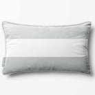 2 Stripes Horizontal with Piping | Sustainable Velvet Rectangle Cushion - Storm Grey 50 x 30 cm by Izabela Peters