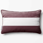 2 Stripes Horizontal with Piping | Sustainable Velvet Rectangle Cushion - Italian Grape 50 x 30 cm by Izabela Peters