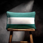 2 Stripes Horizontal with Piping | Sustainable Velvet Rectangle Cushion - Forest Biome 50 x 30 cm by Izabela Peters