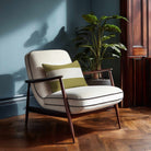 2 Stripes Horizontal with Piping | Sustainable Velvet Rectangle Cushion - Golden Lime 50 x 30 cm by Izabela Peters