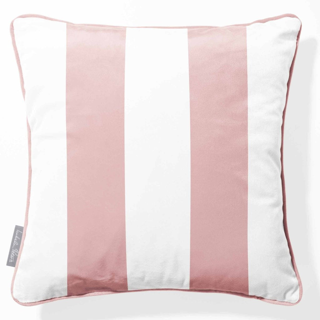 2 Stripes | Sustainable Velvet Cushion with Piping - Rosewater 40 x 40 cm by Izabela Peters