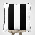 2 Stripes velvet cushion in Charcoal, piped