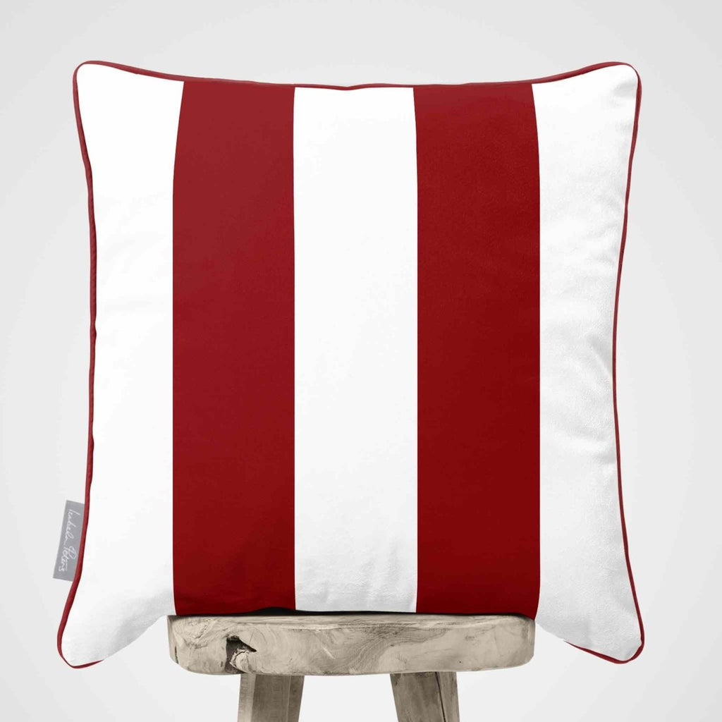 2 Stripes | Sustainable Velvet Cushion with Piping - Crimson Muse 40 x 40 cm by Izabela Peters