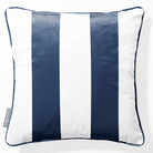 2 Stripes velvet cushion in Petrol Blue, piped