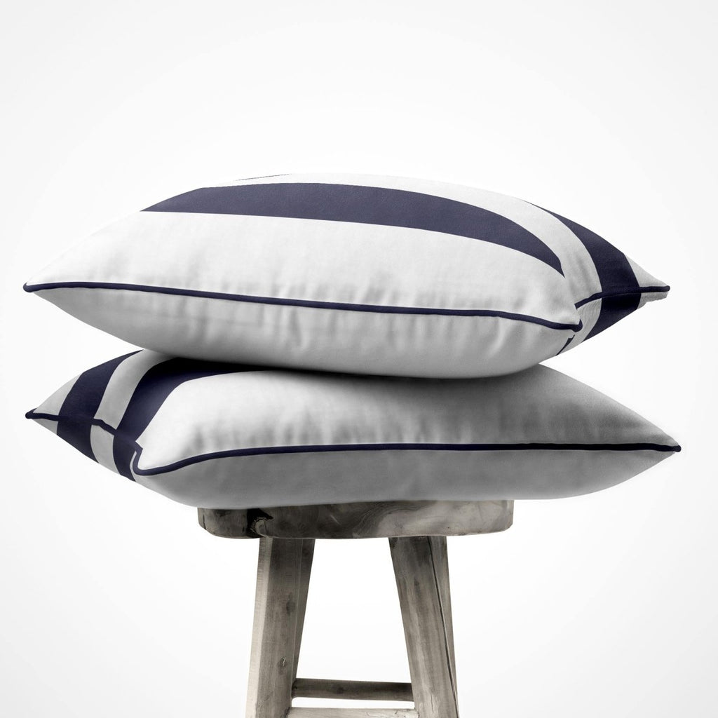 2 Stripes | Sustainable Velvet Cushion with Piping - Graphite 40 x 40 cm by Izabela Peters