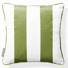 2 Stripes velvet cushion in Sage, piped