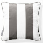 2 Stripes velvet cushion in Beluga, piped