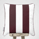 2 Stripes velvet cushion in Italian Grape, piped