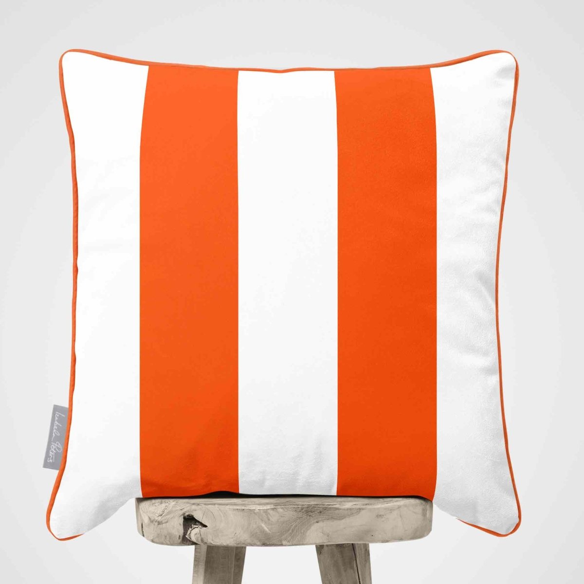 2 Stripes | Sustainable Velvet Cushion with Piping - Burnt Orange 40 x 40 cm by Izabela Peters