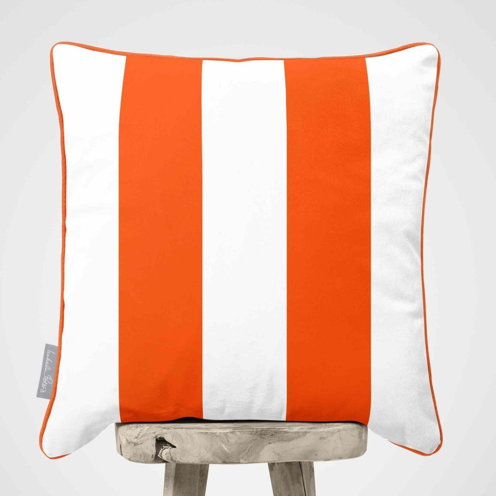 2 Stripes | Sustainable Velvet Cushion with Piping - Burnt Orange 40 x 40 cm by Izabela Peters