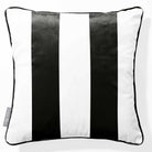 2 Stripes velvet cushion in Charcoal, piped