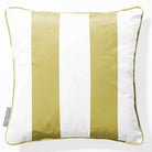 2 Stripes velvet cushion in Golden Lime, piped