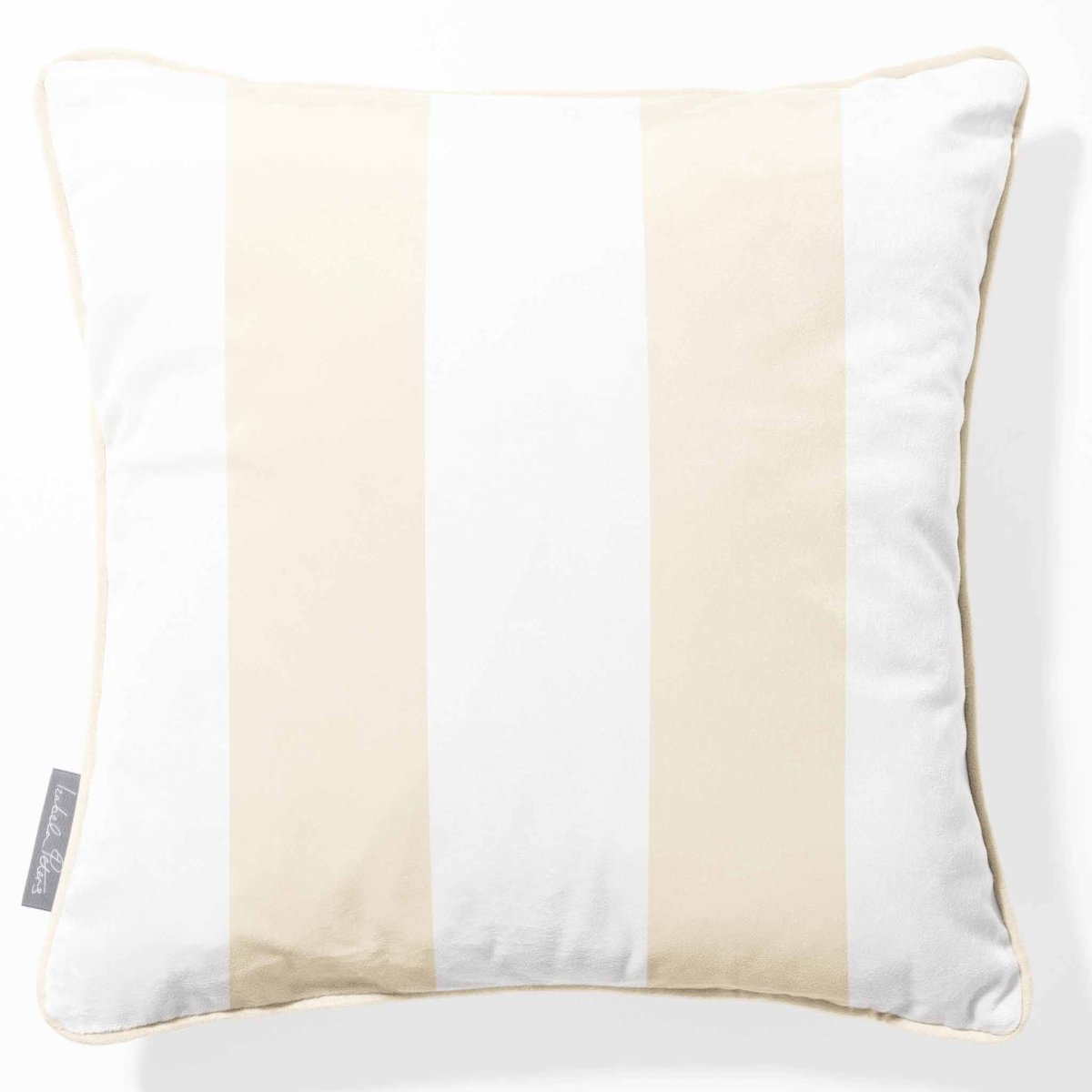 2 Stripes | Sustainable Velvet Cushion with Piping - Ivory Cream 40 x 40 cm by Izabela Peters