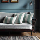2 Stripes with Piping | Sustainable Velvet Rectangle Cushion - Blue Surf 50 x 30 cm by Izabela Peters