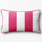 2 Stripes with Piping | Sustainable Velvet Rectangle Cushion - Hot Pink 50 x 30 cm by Izabela Peters