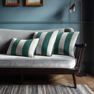 2 Stripes with Piping | Sustainable Velvet Rectangle Cushion - Forest Biome 50 x 30 cm by Izabela Peters