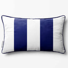 2 Stripes with Piping | Sustainable Velvet Rectangle Cushion - Midnight 50 x 30 cm by Izabela Peters