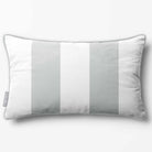 2 Stripes with Piping | Sustainable Velvet Rectangle Cushion - Storm Grey 50 x 30 cm by Izabela Peters