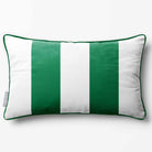 2 Stripes with Piping | Sustainable Velvet Rectangle Cushion - Emerald Green 50 x 30 cm by Izabela Peters