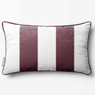 2 Stripes with Piping | Sustainable Velvet Rectangle Cushion - Italian Grape 50 x 30 cm by Izabela Peters